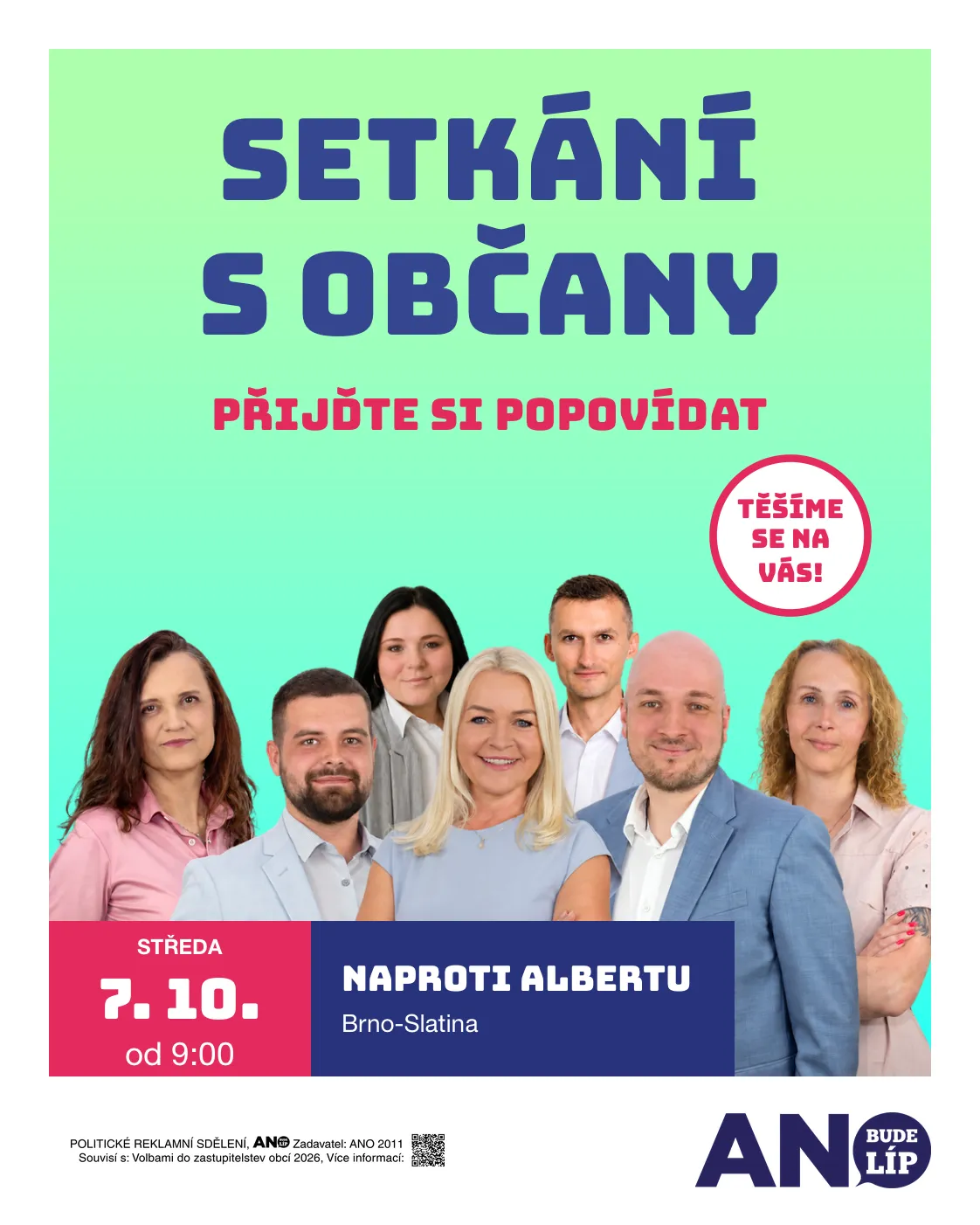 Pozvánka na setkání s občany – středa 7. října 2026 od 09:00